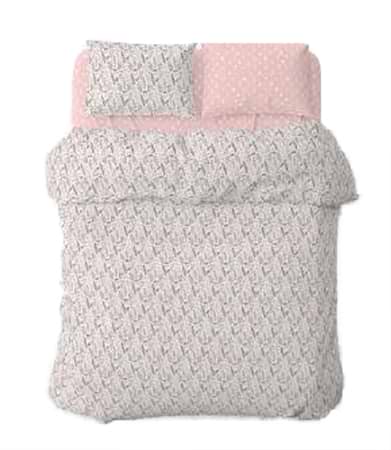 Фото - Комплект постільної білизни Home Line Цвітіння трав рожевий/Горох рожевий (176186)