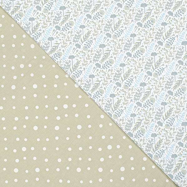 Фото - Комплект постільної білизни Home Line Цвітіння трав блакитний/Горох бежевий (176875)