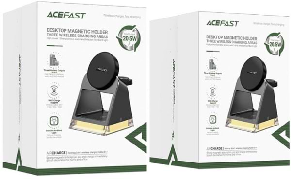 Фото - Бездротовий зарядний пристрій AceFast Wireless QI 3in1 15W E17 (6974316282815)
