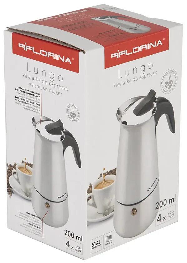 Фото - Кавоварка гейзерна FLORINA Lungo KPSS-4CUP (5K7137)