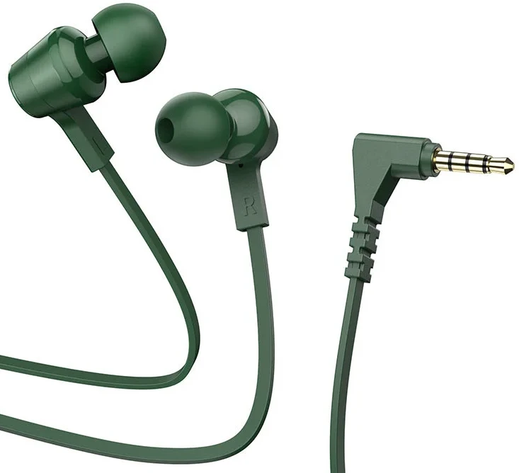 Наушники вкладыши проводные HOCO M86 Oceanic universal earphones with mic Army Green (6931474751652)