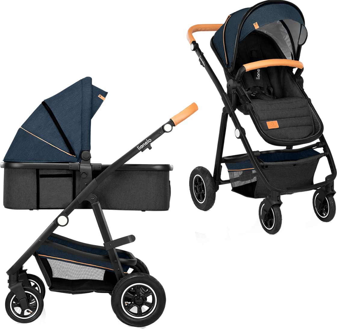 Коляска універсальна 2 в 1 Lionelo Amder Blue Navy
