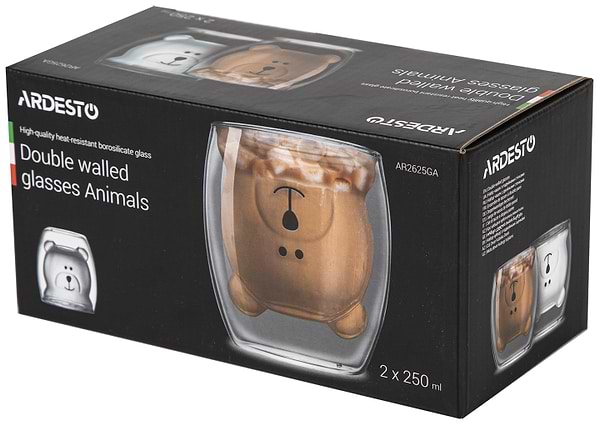 Фото - Набор стаканов с двойными стенками Ardesto Animals 250 мл 2 шт. (AR2625GA)