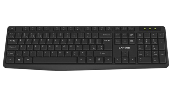 Фото - Клавіатура бездротова Canyon KB-W01 Wireless Water resistant EN/UA Black (CNE-CKEYW01)