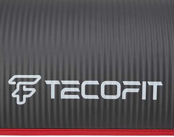 Фото - Коврик для йоги и фитнеса TECOFIT NBR с отделкой края тканью 183x61x1 см Black-Red + чехол-сумка в подарок (TOP18124795)