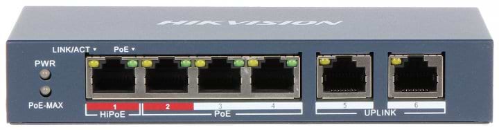 Коммутатор локальної мережі (Switch) Hikvision DS-3E0106HP-E