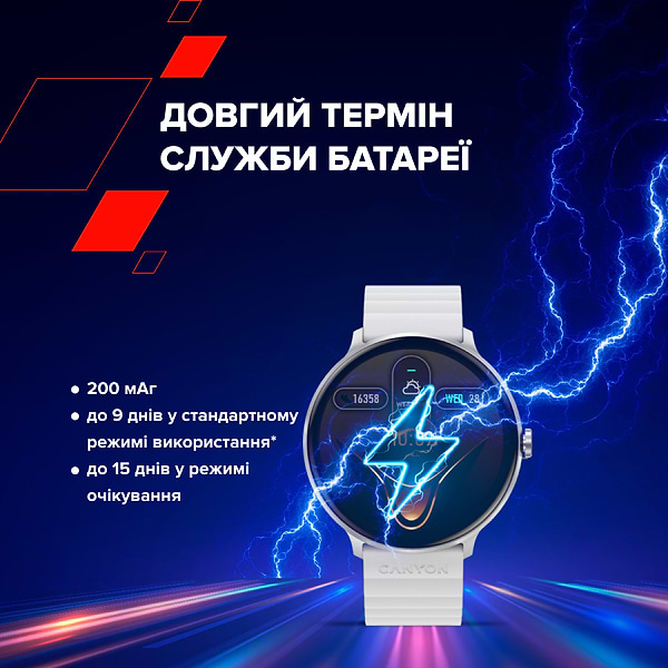 Фото - Уценка - Смарт-часы Canyon Jacky SW-69 White Blue (CNS-SW69WB)
