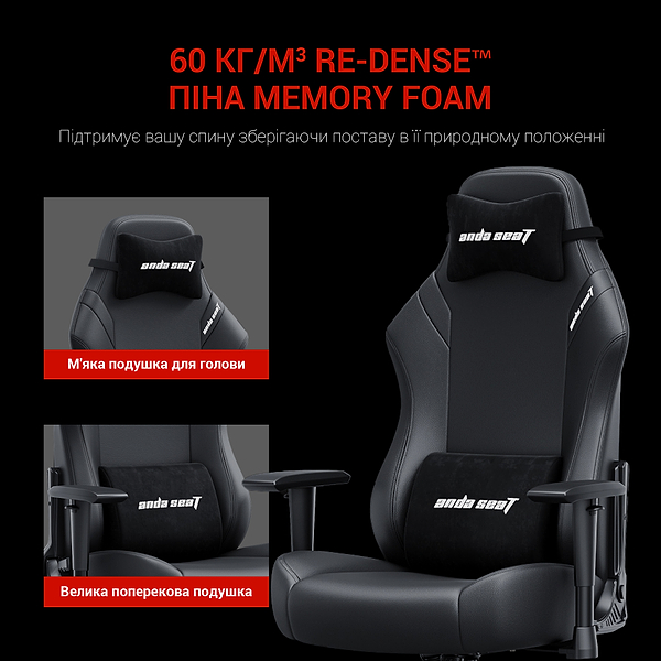 Фото - Кресло для геймеров Anda Seat Luna Size L Black PVC (AD18-44-B-PV/C)