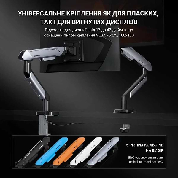Фото - Кріплення настільне Anda Seat Stealth PRO II RGB 17''-42'' Orange (AD-W-A9X-1S-BO)