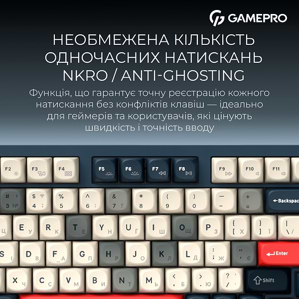 Фото - Уценка - Клавиатура беспроводная игровая GamePro Asgard Drakkar Keychron Super Blue (MK305BL)