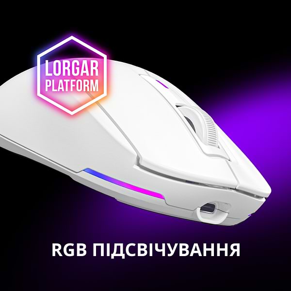 Фото - Мышь беспроводная игровая Lorgar MSA10W Wireless Gaming White (LRG-MSA10W-WH)