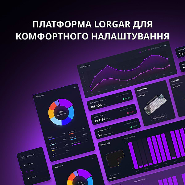 Фото - Клавиатура проводная игровая Lorgar Azar 514TKL EN/UA Mechanical RGB Black (LRG-GK514TKL-BK-UA)