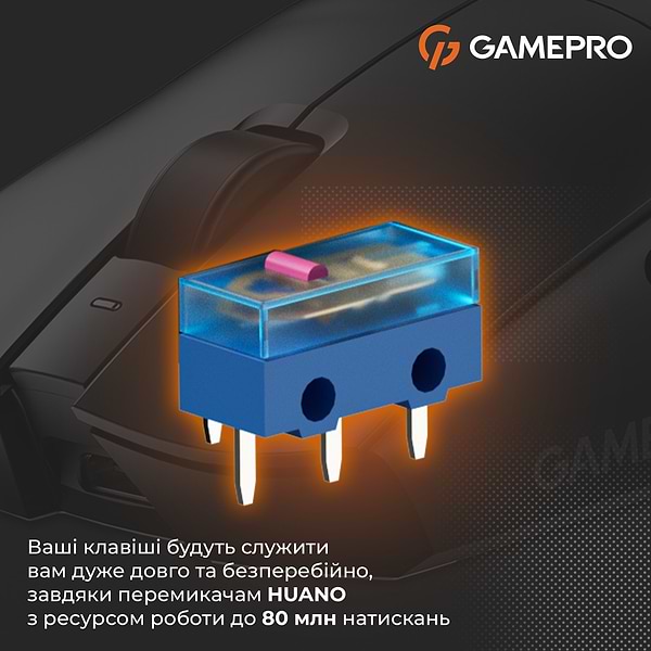 Фото - Мышь беспроводная игровая GamePro Genesis Wizard Wireless/Bluetooth/USB PixArt PAW3311 Sensor Black (GM160B)