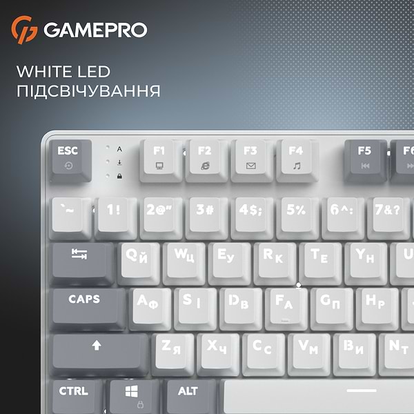 Фото - Клавіатура дротова GamePro Genesis Metallic Outemu Red Swithes USB White (MK110W)