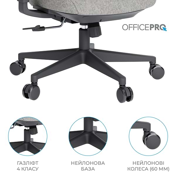 Фото - Крісло офісне OfficePro Wave (OC599-B-DG-DG) Black/Dark Gray