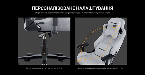 Фото - Крісло для геймерів Anda Seat Kaiser Frontier XL Grey fabric (AD12YXL-17-G-F)