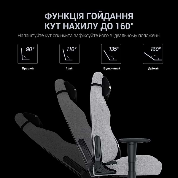 Фото - Крісло для геймерів Anda Seat Luna Size L Grey Fabric (AD18-44-G-F)