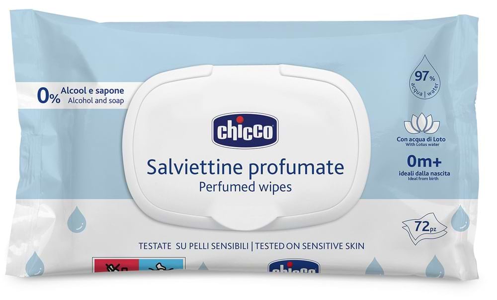 Вологі серветки для немовлят Chicco 72 шт. (12050.00) - Фото 1