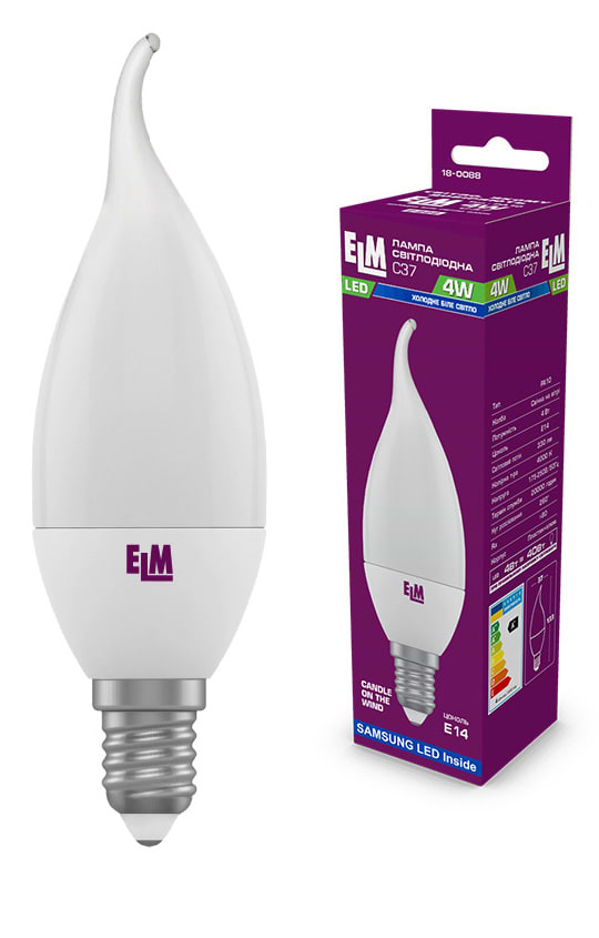 Лампочка світлодіодна ELM 4W E14 4000K 18-0088