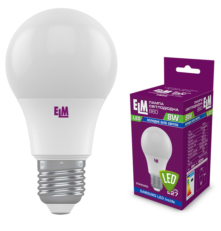 Лампочка світлодіодна ELM 8W E27 4000K 18-0186