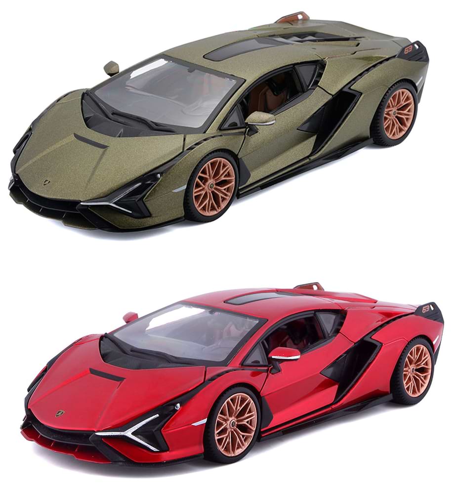 Колекційна машинка 1:24 Bburago LAMBORGHINI SIÁN FKP 37  (асорті зелений металік, червоний металік, 1:24) (18-21099)