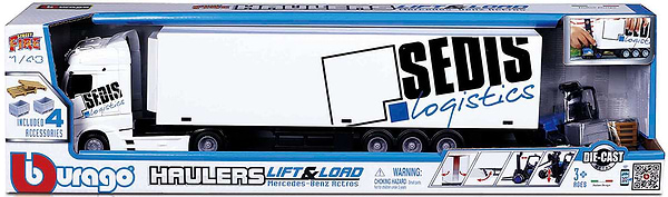 Фото - Автотранспорт Bburago ФУРА MERCEDES-BENZ ACTROS c погрузчиком (1:43) (18-31471)