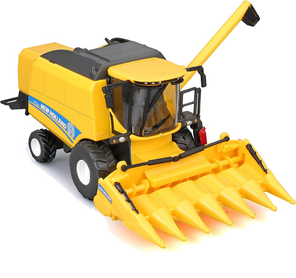 Фото - Наземна спецтехніка Bburago Зернозбиральний комбайн New Holland TC5.90 (з кукурудзяною жниваркою) (18-31722)