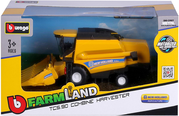 Фото - Наземна спецтехніка Bburago Зернозбиральний комбайн New Holland TC5.90 (з кукурудзяною жниваркою) (18-31722)