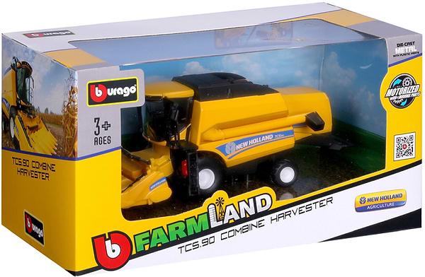 Фото - Наземна спецтехніка Bburago Зернозбиральний комбайн New Holland TC5.90 (з кукурудзяною жниваркою) (18-31722)