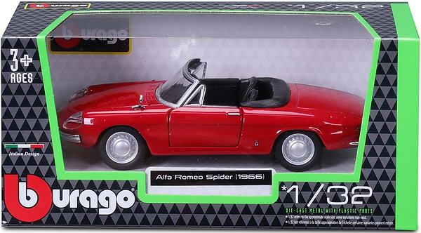 Фото - Коллекционная машинка 1:32 Bburago Alfa Romeo Spider 1966 (1:32) (18-43047)