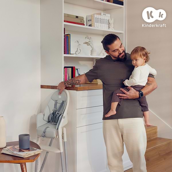 Фото - Стульчик для кормления классический Kinderkraft Dinnly Grey (KHDINN00LGR0000)