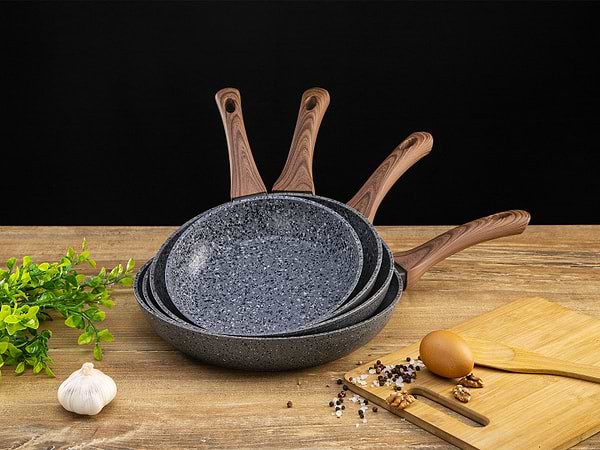 Фото - Сковорода універсальна Aureti Marble 20 см (AU-301-20)