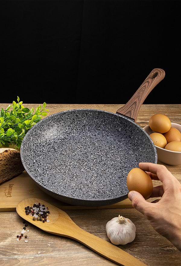 Фото - Сковорода універсальна Aureti Marble 20 см (AU-301-20)