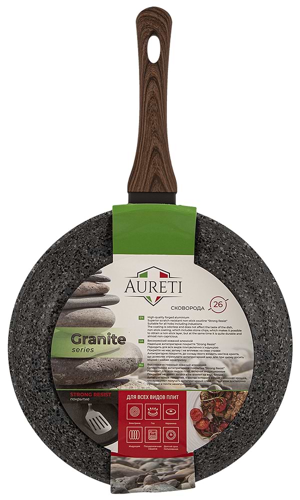Фото - Сковорода універсальна Aureti Marble 20 см (AU-301-20)