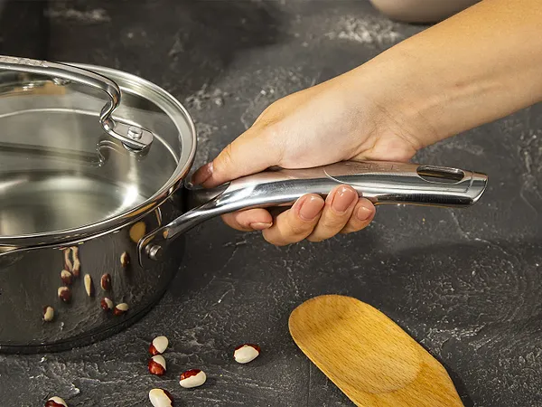 Фото - Набір посуду Tefal G732SA55 Duetto+ 10 пр. со сковородой (кастр. 6,0/5,0/2,5/1,5 л., ковш 1,5 л б/кр, сковорода 26 см)