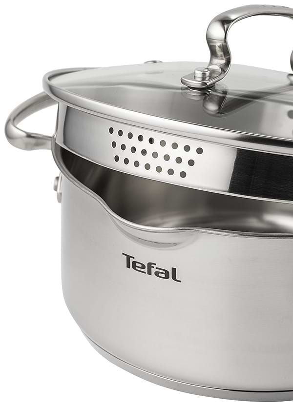 Фото - Набір посуду Tefal G732SA55 Duetto+ 10 пр. со сковородой (кастр. 6,0/5,0/2,5/1,5 л., ковш 1,5 л б/кр, сковорода 26 см)