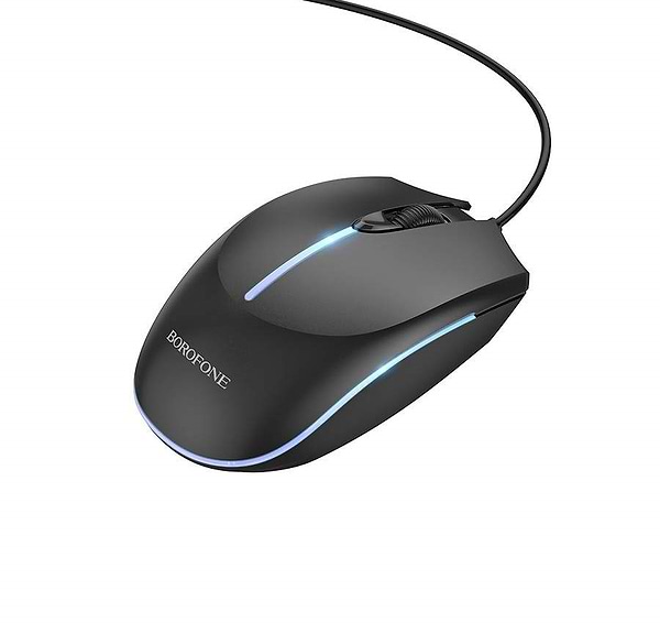 Фото - Мышь проводная игровая BOROFONE BG10 Soaring game luminous wired mouse Black (6941991102745)