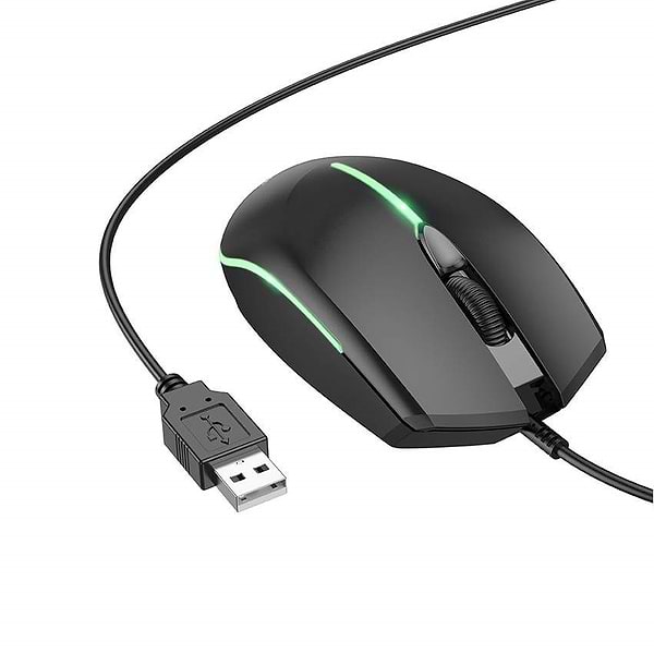 Фото - Мышь проводная игровая BOROFONE BG10 Soaring game luminous wired mouse Black (6941991102745)