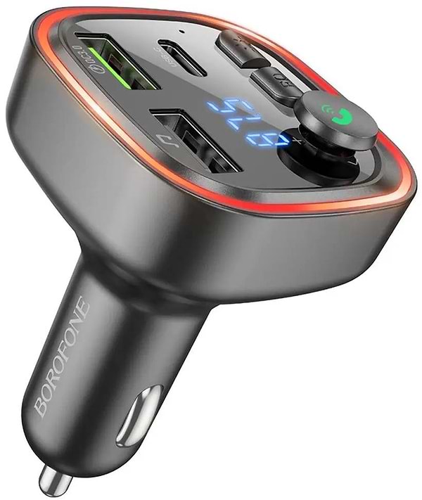 Фото - FM модулятор BOROFONE BC48 Broad QC3.0 car BT FM transmitter 18W Black (6941991104039)