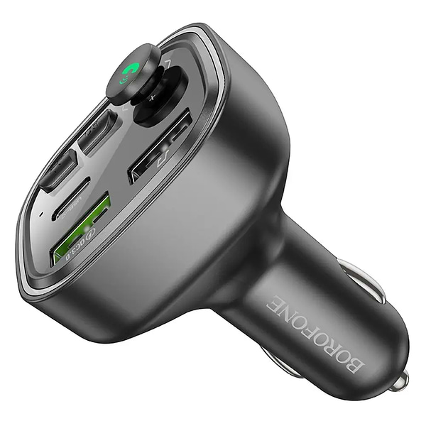 Фото - FM модулятор BOROFONE BC48 Broad QC3.0 car BT FM transmitter 18W Black (6941991104039)