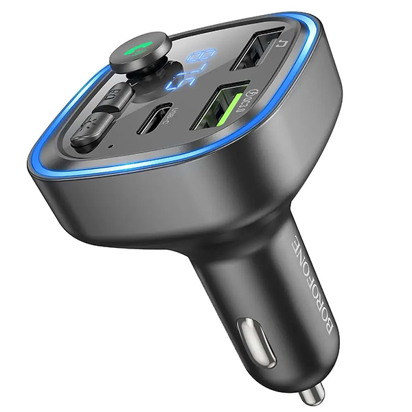 Фото - FM модулятор BOROFONE BC48 Broad QC3.0 car BT FM transmitter 18W Black (6941991104039)