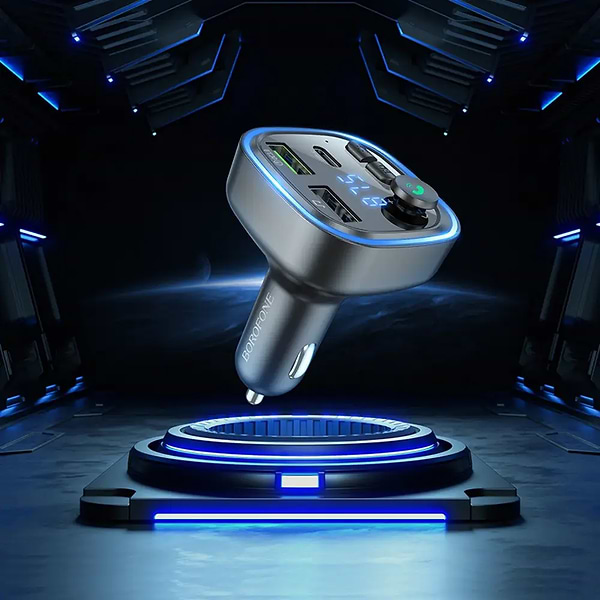 Фото - FM модулятор BOROFONE BC48 Broad QC3.0 car BT FM transmitter 18W Black (6941991104039)