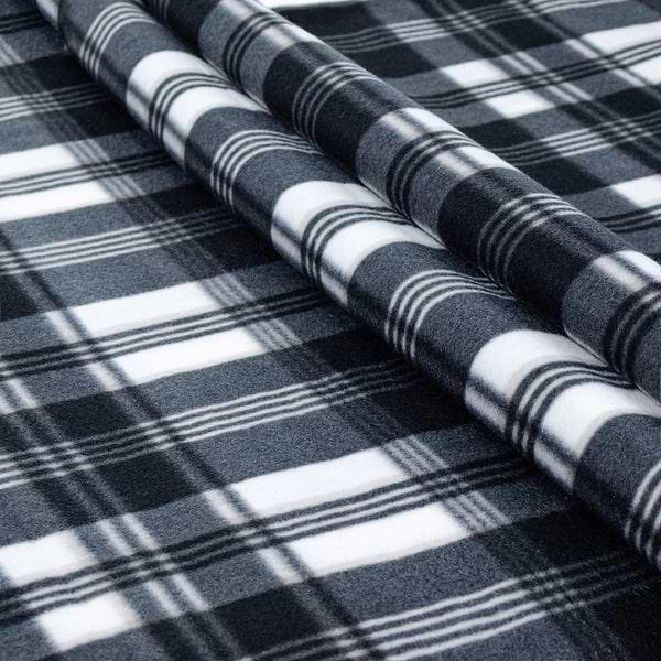 Фото - Плед полуторний Home Line 160х220 Полар принт Клітинка чорно-сіра (181251)