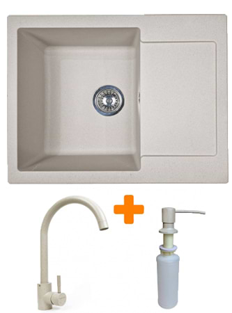 Мойка кухонная+смеситель+дозатор Adamant Minimal Avena (1824296902306)