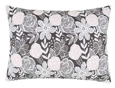 Подушка декоративна Home Line 35х50 Полупанама Квіти Графітово-Фрезові+Грета Сіра (182742)