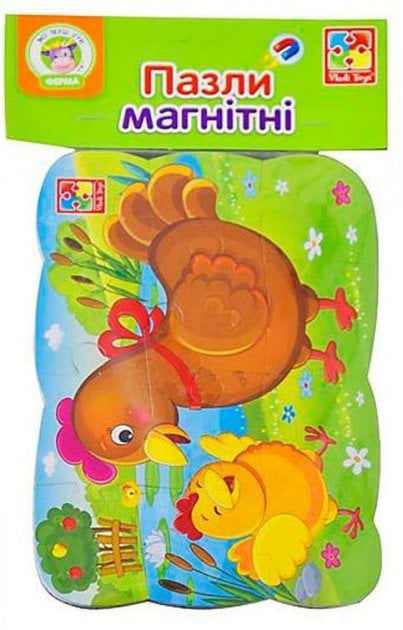 Пазли магнітні (до 2 років) Vladi Toys А5 "Курочка і курча" (укр) (VT3205-78) - Фото 1