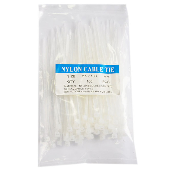 Набор хомутов Atcom 100 мм 100 шт. белый (4720)