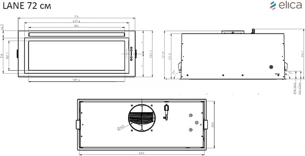 Фото - Вытяжка встраиваемая Elica ENTER BL MAT/A/72