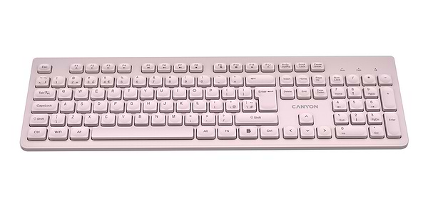 Фото - Клавіатура бездротова Canyon HKB-W01 Wireless Silent EN/UA Beige (CNS-HKBW01BG)