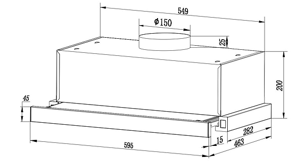 Фото - Витяжка вбудована Interline SLIM ULTRA GLASS BL A/60